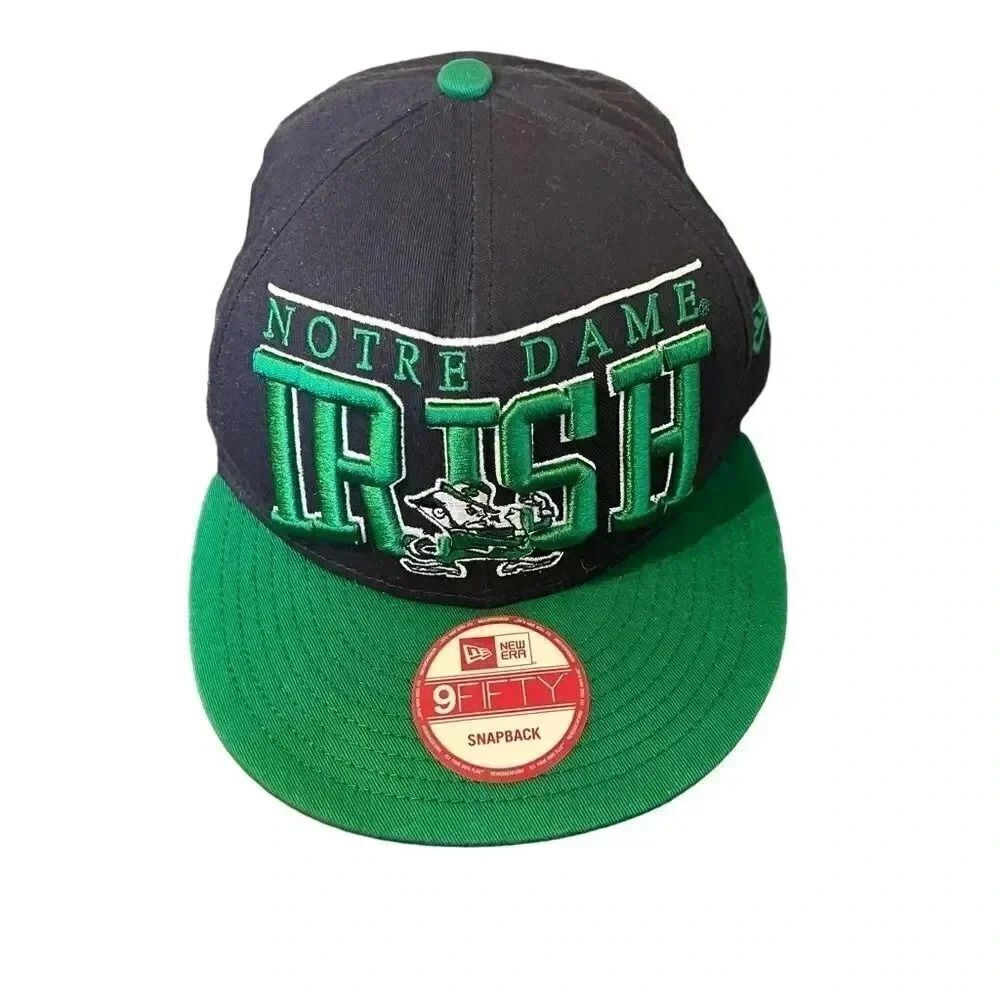 New Era Notre Dame Arch Snap Navy‎ Blue/Green Hat